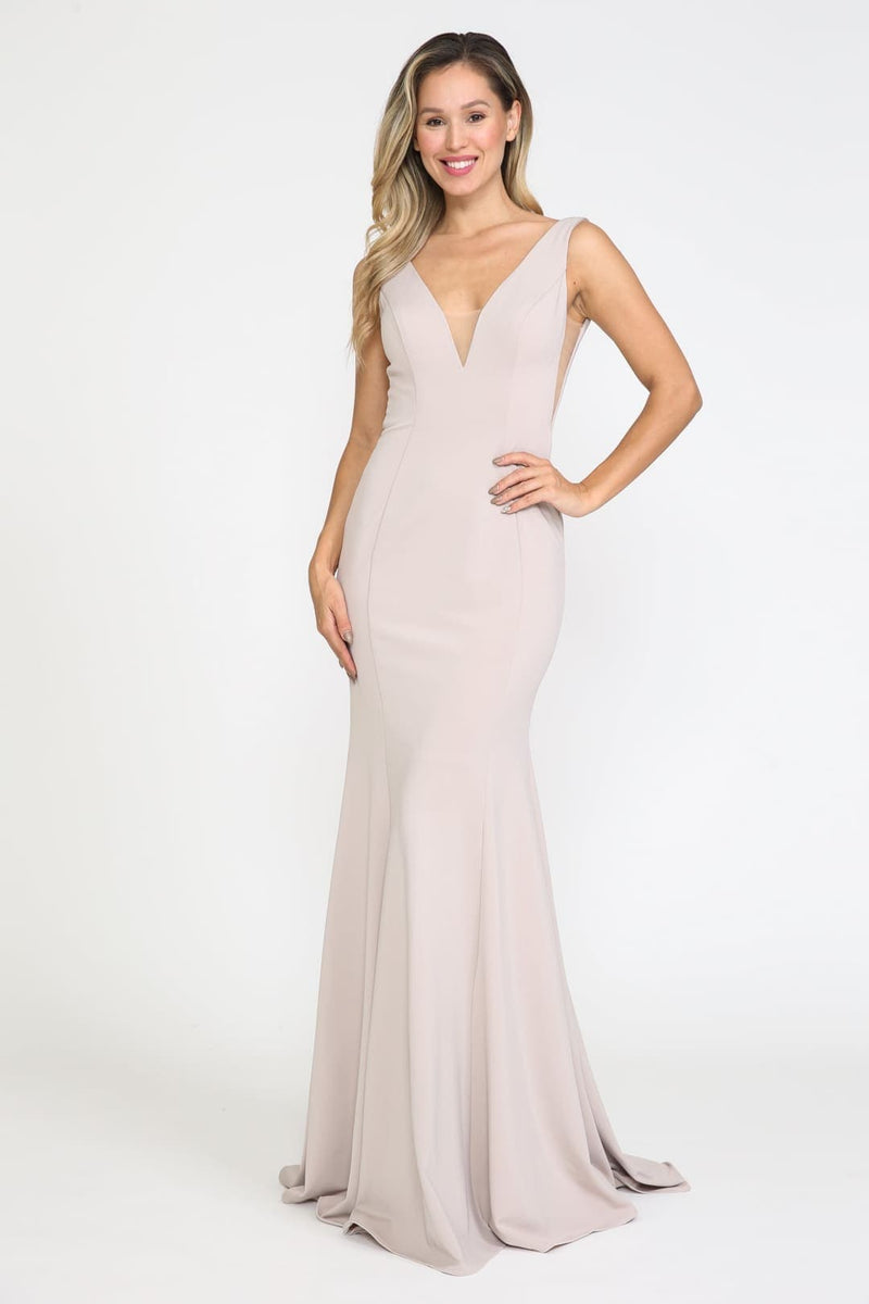 Mocha Bridesmaid Dresses-Inexpensive Poly USA 8158 Simple Mermaid