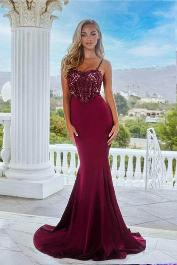 Portia and Scarlett PS22162 -long- Prom Gown with an Embellished Illusion Bodice for Elegance - Dress