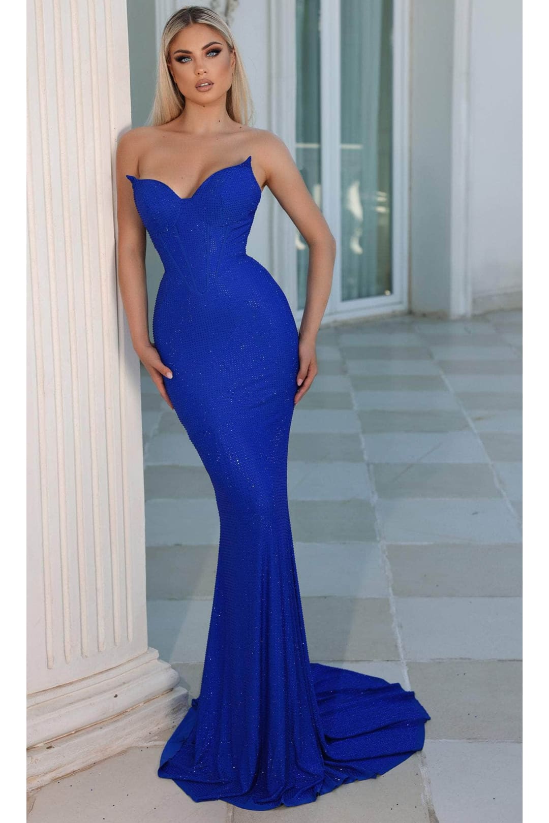 Portia and Scarlett PS23385 -long- Prom Gown with a Rhinestone Corset for a Glamorous Look - Dress