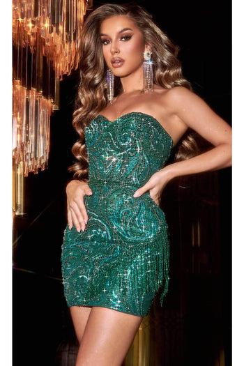 Portia and Scarlett PS23903 - Strapless Cocktail Dress with Embellishments for a Glamorous Touch - Pink / 2 - Dress