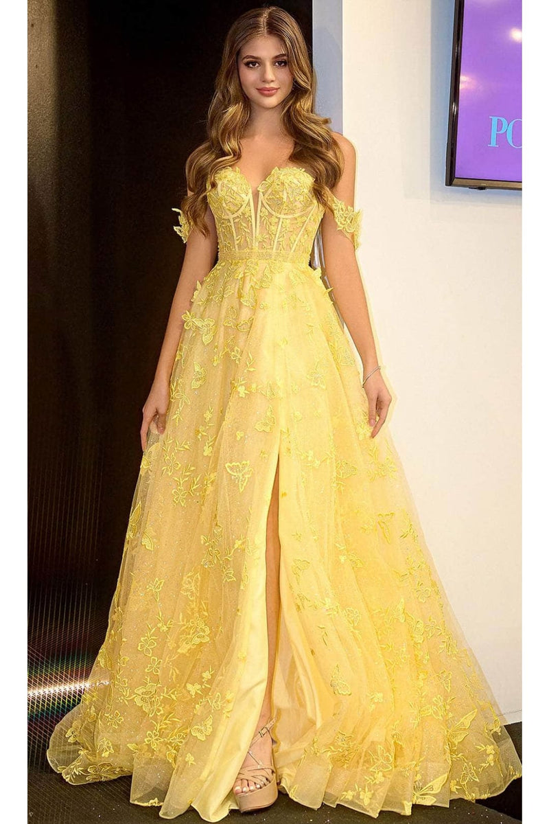 Portia and Scarlett PS24513X Butterfly Motif Prom Dress Portia and Scarlett PS24513X Butterfly Motif Prom Dress