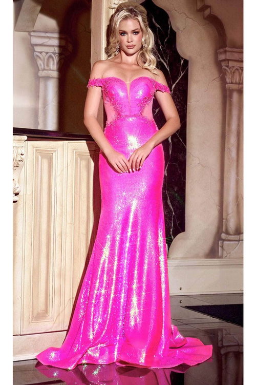 Portia and Scarlett PS24521 -long- Plunging Sweetheart Prom Gown with Sequins - Black / 6 - Dress