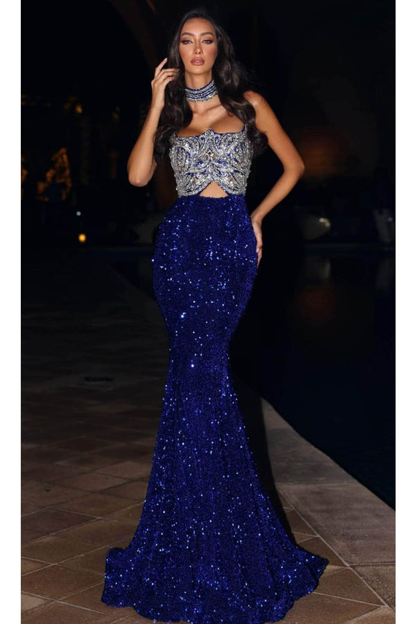 Portia and Scarlett PS24614 -long- Sparkly Mermaid Evening Gown that Shimmers with Every Move - Black / 00 - Dress