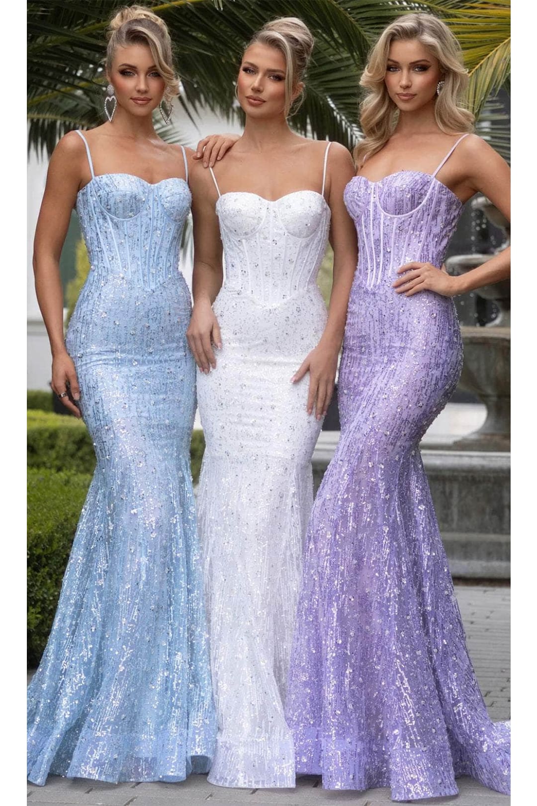 Portia and Scarlett PS25156 - Intricate Embellished Prom Dress - Blue / 2 - Prom Dresses