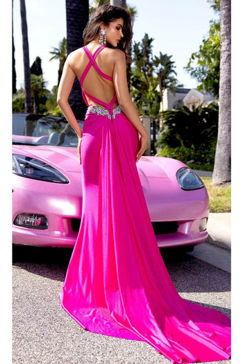 Portia and Scarlett PS25223 - Crisscross Back Prom Dress Prom Dresses 00 / Blue