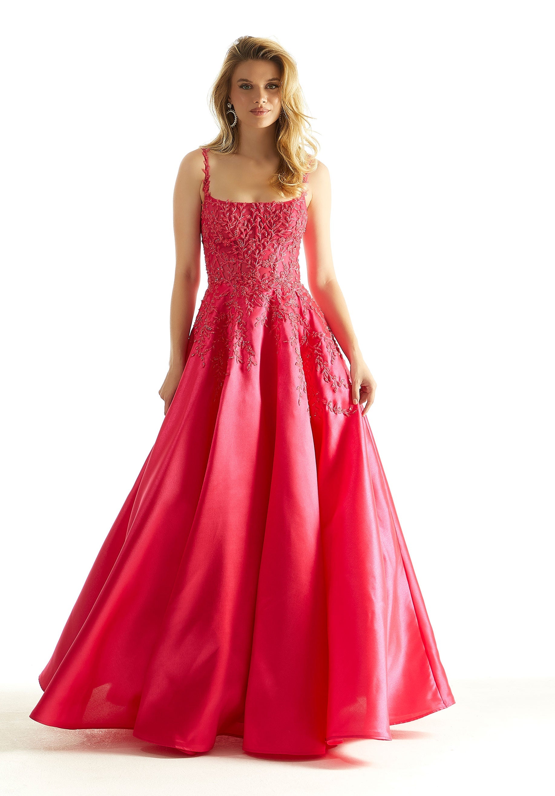 Prom Dresses Beaded Long Formal A Line Chic Prom Dress Hot Pink