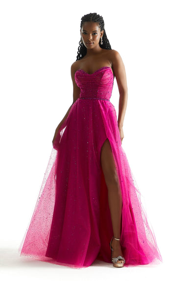 Prom Dresses Long A Line Formal Beaded Prom Dress Fuchsia