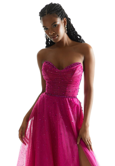 Madeline Gardner New York 49028 Long A Line Formal Beaded Prom Dress