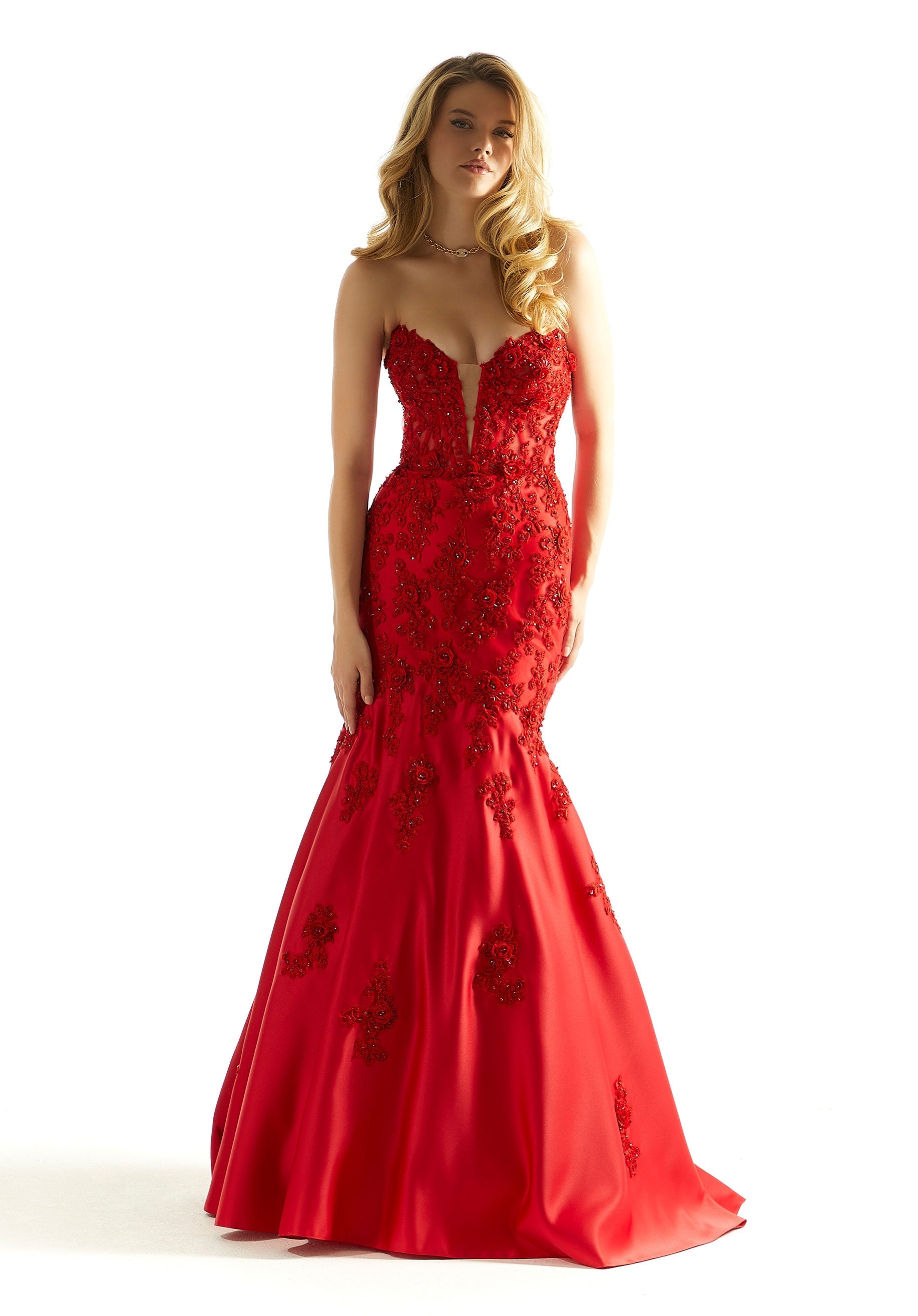 Prom Dresses Long Mermaid Formal Corset Prom Dress Red