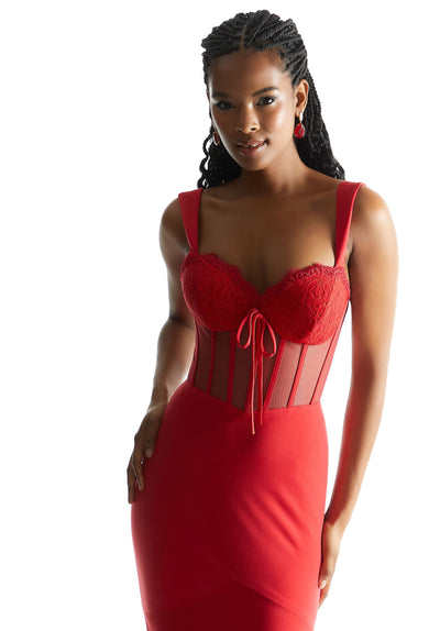 Madeline Gardner New York 49061 Prom Fitted Long Corset Lace Formal Dress