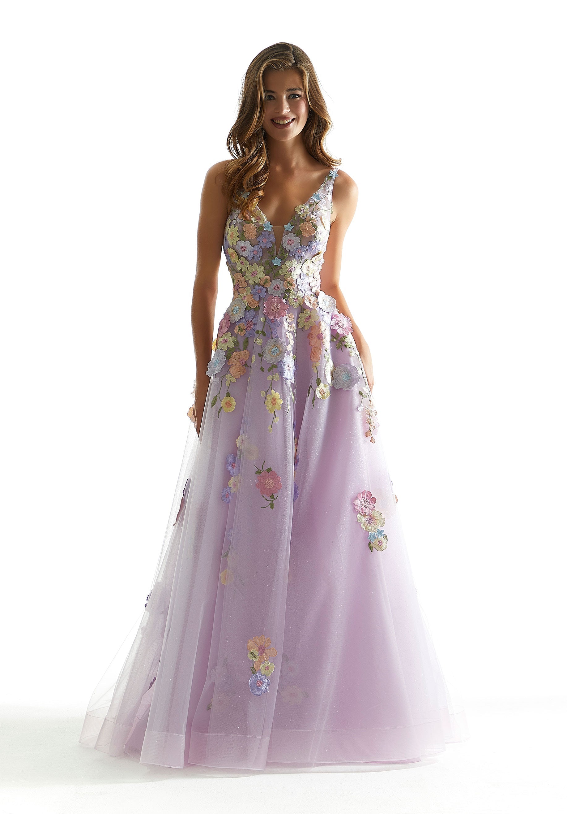 Prom Dresses Prom A Line Long Formal Floral Dress Light Purple