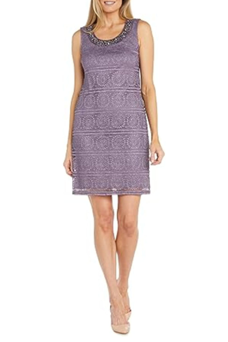 R&M Richards 5558 Violet 3/4 Sleeve Short Evening Jacket Dress
