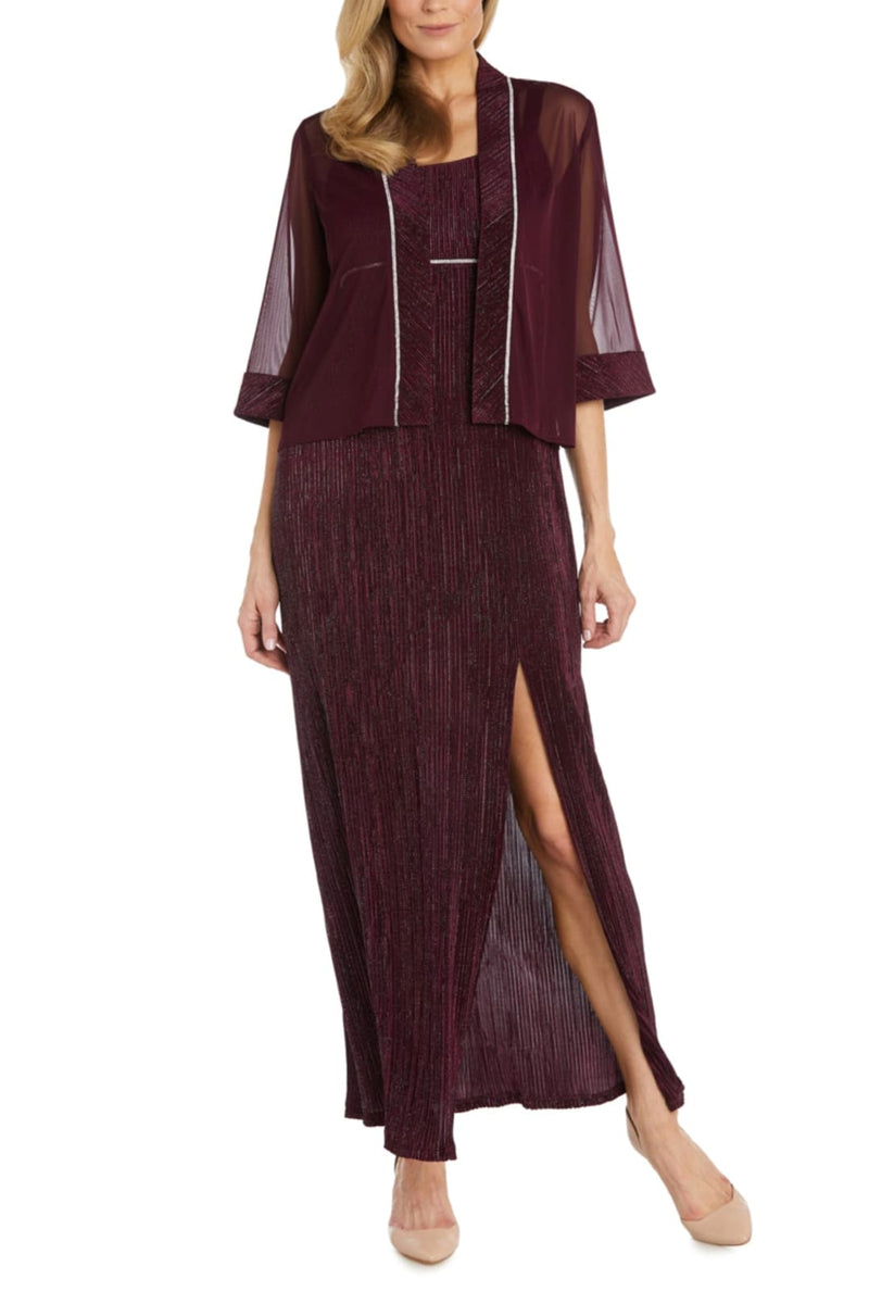 R&M Richards 9048 Burgundy Embellished Accordion Jacket Dress R&M Richards 9048 Burgundy Embellished Accordion Jacket Dress