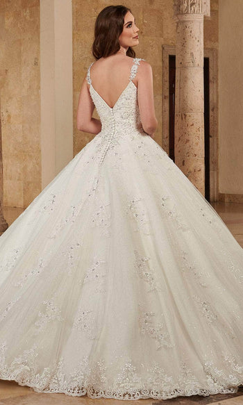 Rachel Allan MB6084 V-Neck Organza Ball Gown with Bolero