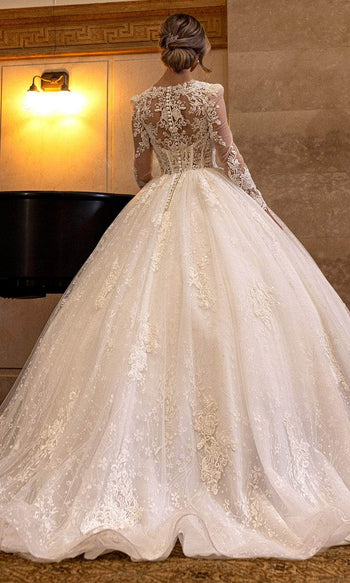Rachel Allan RB6172 Lace Illusion Bodice Wedding Gown