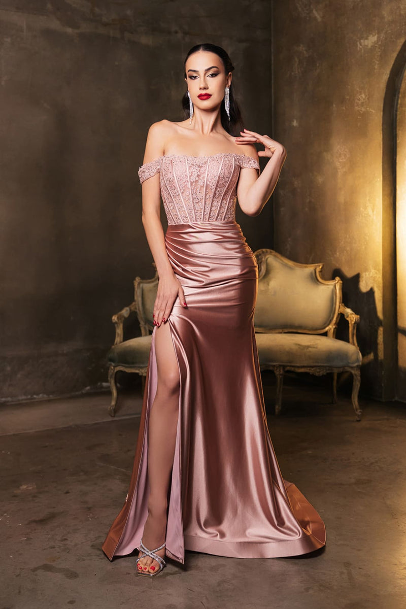 slim fit dress slacks Pia Michi 11326 Rose Gold – The Dress Studio main image 0