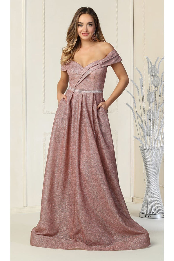 Red Carpet Glitter Formal Dress - MAUVE / 4