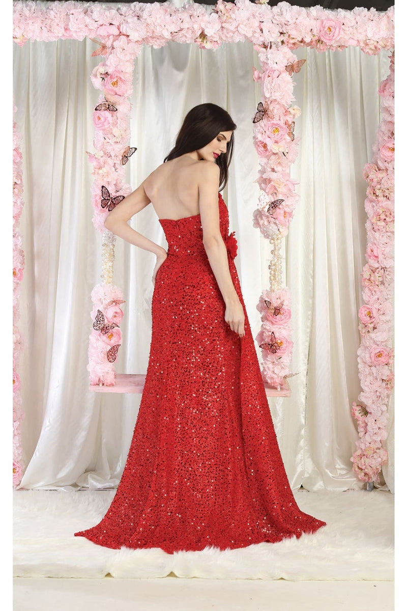 Red Christmas & Holiday Dress in Sequined By May Queen MQ1968