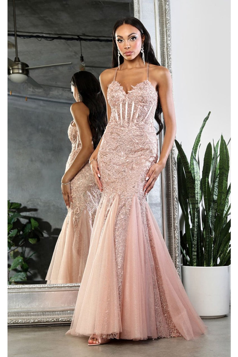 prom queen dresses Long Mermaid Dress By Royal RQ8103 The sheer corset boning lends an ethereal touch Prom Dresses Near You