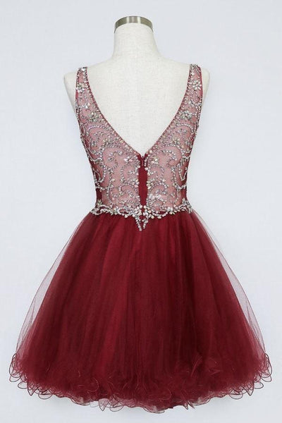 Ruffled Short V-Neck Tulle Dress by Calla Collection – KY72071