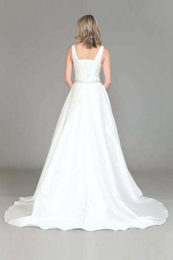 Poly USA 8518 Satin Lace-Up Back Wedding Dress