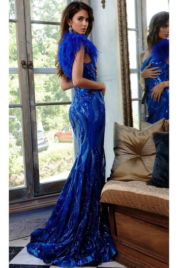 Sequin-Print Long Prom Dress: Jovani 32596 - Apparel & Accessories > Clothing > Dresses