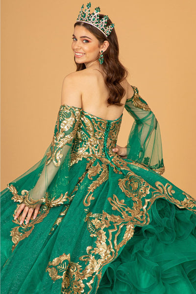 Sequin Print Strapless Ball Gown by Elizabeth K GL1914 - Quinceanera Dresses