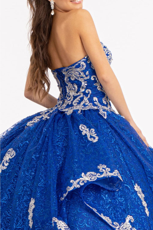 Sequin Print Strapless Ball Gown by Elizabeth K GL1987 - Quinceanera Dresses
