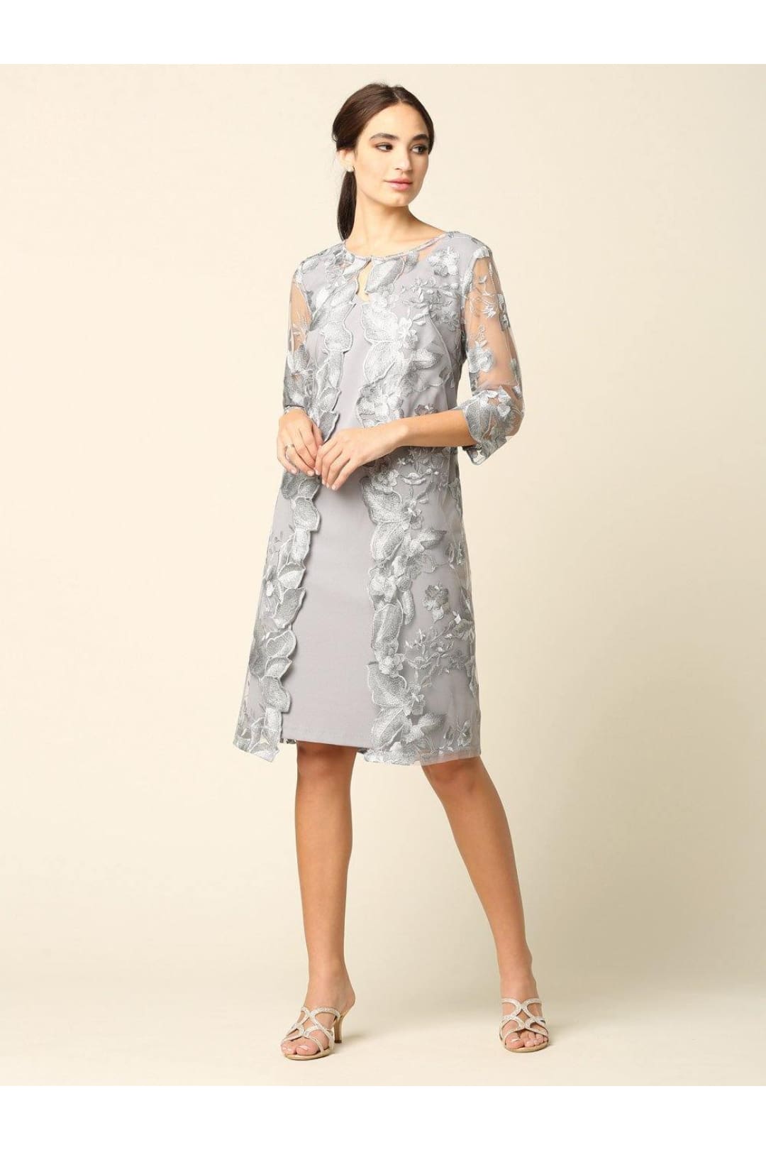 Short Mother of the Bride Chiffon Dress - The Dress Outlet Eva Fashion