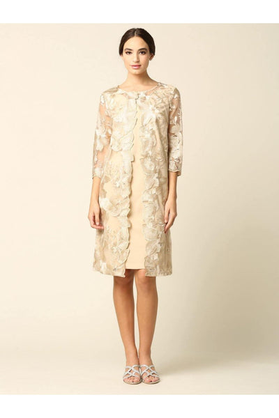 Short Mother of the Bride Chiffon Dress - The Dress Outlet Eva Fashion