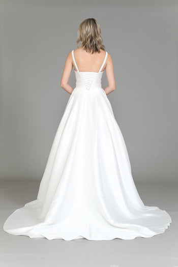 Poly USA 8528 Sleeveless Satin Wedding Gown