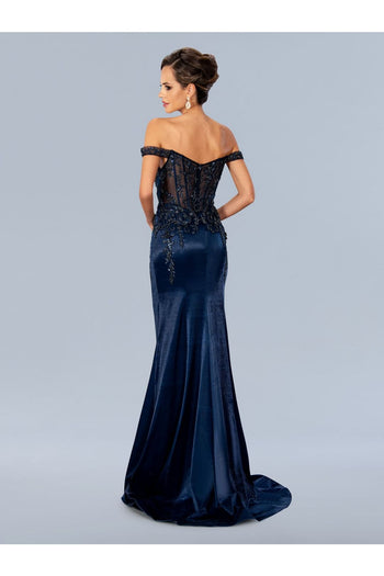 Stella Couture 24303 Long Formal Floral Beaded Prom Dress - Formal Dresses