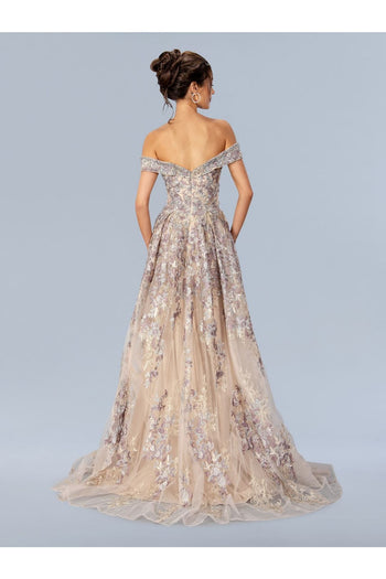 Stella Couture 24327 Long Formal Floral Prom Dress - Formal Dresses