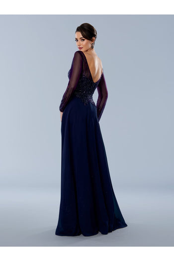 Formal Dresses Long Sleeve Formal Evening Dress Navy