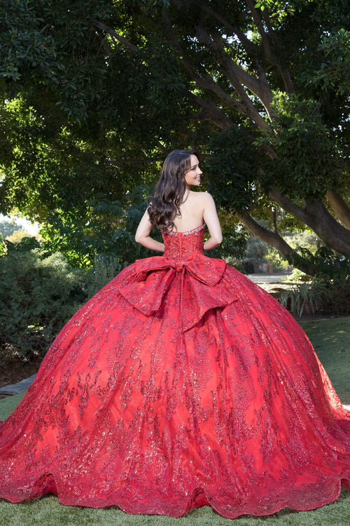 Strapless Sheer Corset Ball Gown by Bella Princess PQ1058