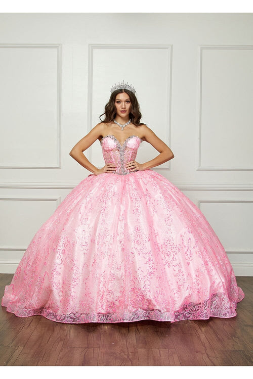 Strapless Sheer Corset Ball Gown by Bella Princess PQ1058