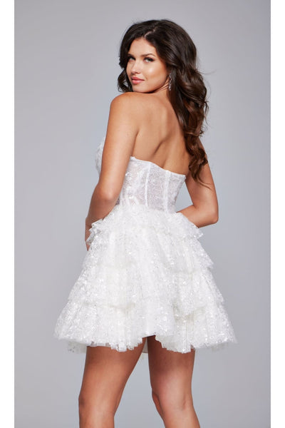 Strapless Short Ruffled Hoco Dress: Jovani 40030 - Apparel & Accessories > Clothing > Dresses