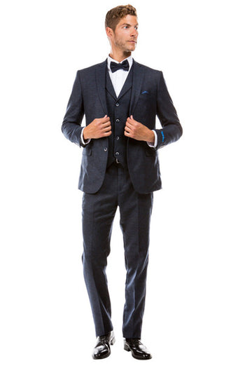 Men's Vintage Navy Tweed Vest Suit from Sean Alexander