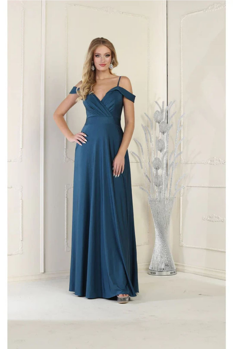 Teal Blue Bridesmaid Dresses in Satin and Plus Size Gowns by MQ1988