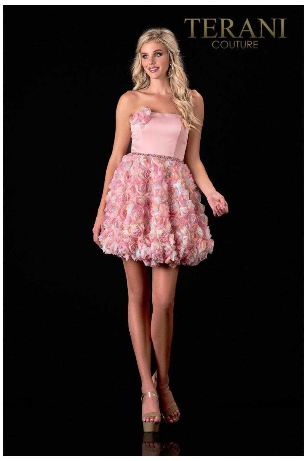 Terani Couture 2112P4391 Strapless Prom Dress with Chic Appeal - Blush / 4