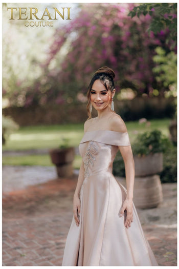 Terani Couture 232M1512 Long Pleated Ball Gown - Majestic & Graceful