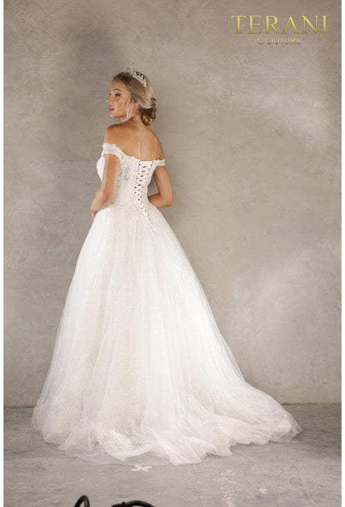 Terani Couture Romantic 2215P0034 Off-Shoulder Wedding Dress