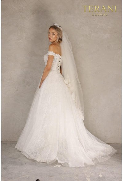 Terani Couture Romantic 2215P0034 Off-Shoulder Wedding Dress