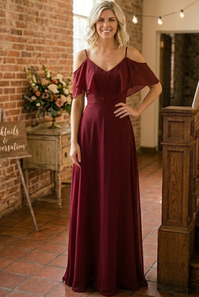 May Queen Womens Dusty Blue Evening Formal Bridesmaid Long V-Neck Cold Shoulder A-Line Plus Size Dress, Women's, Size: 16, Pink