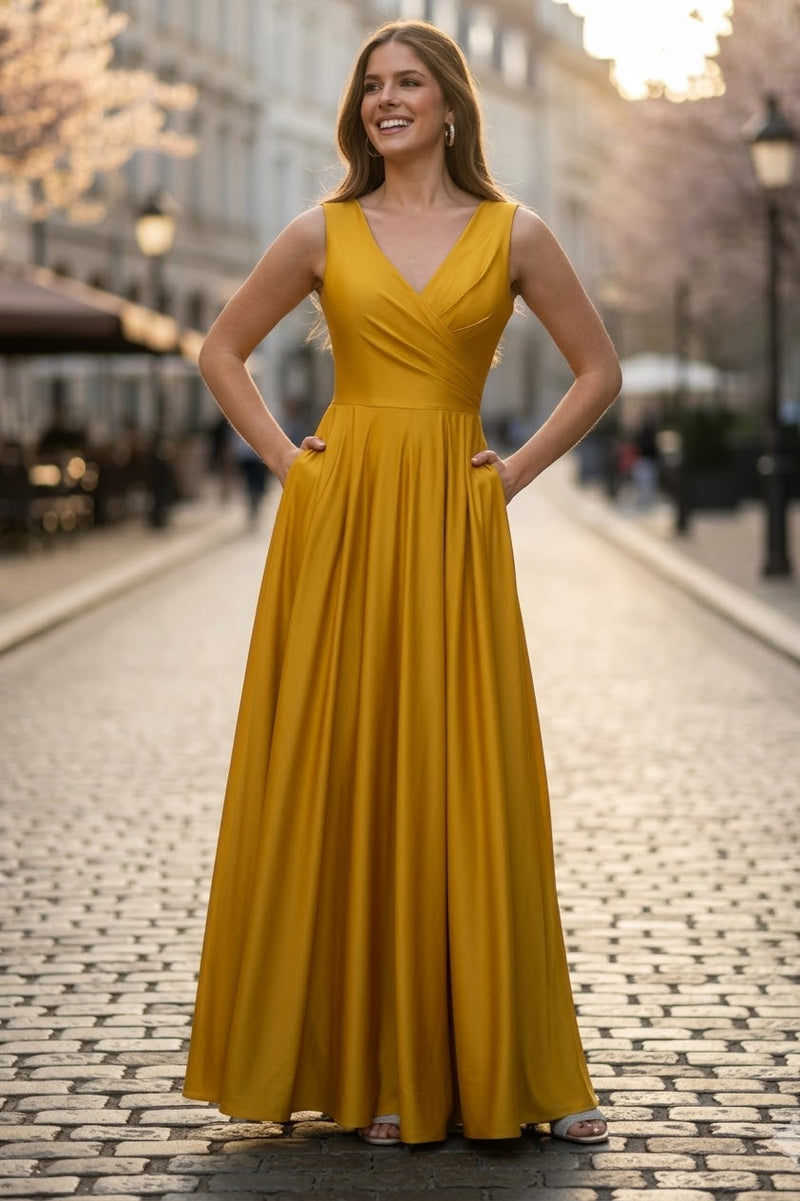 yellow western dress For Women in GOLDEN By Lenovia 5242 SHOP BEYOND YOGA Off-Shoulder A-Line Plus Size Experience the epitome of Color:Dress(Only)