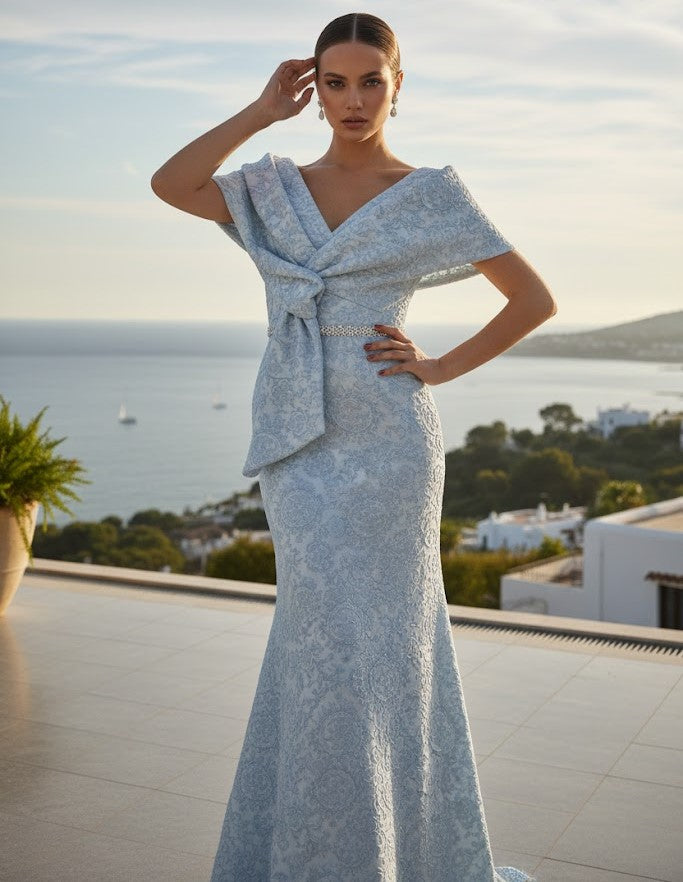 Terani Couture 1921M0726 Prom Red Carpet Trumpet Sleeveless Long Formal Jacquard Dress