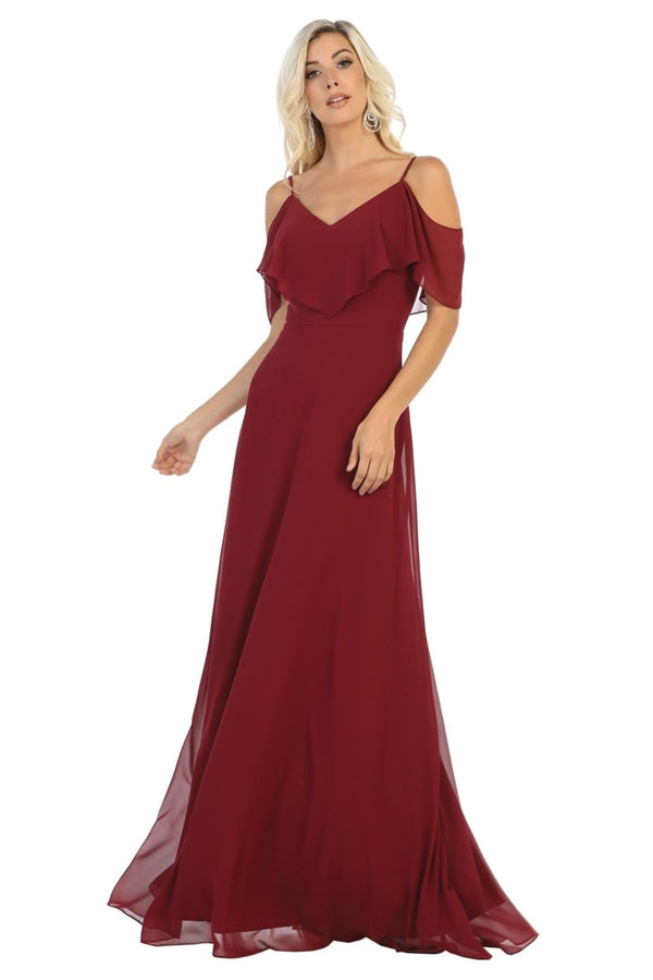 Western Dress For Women in Burgundy By May Queen MQ1686 - Burgundy / 4