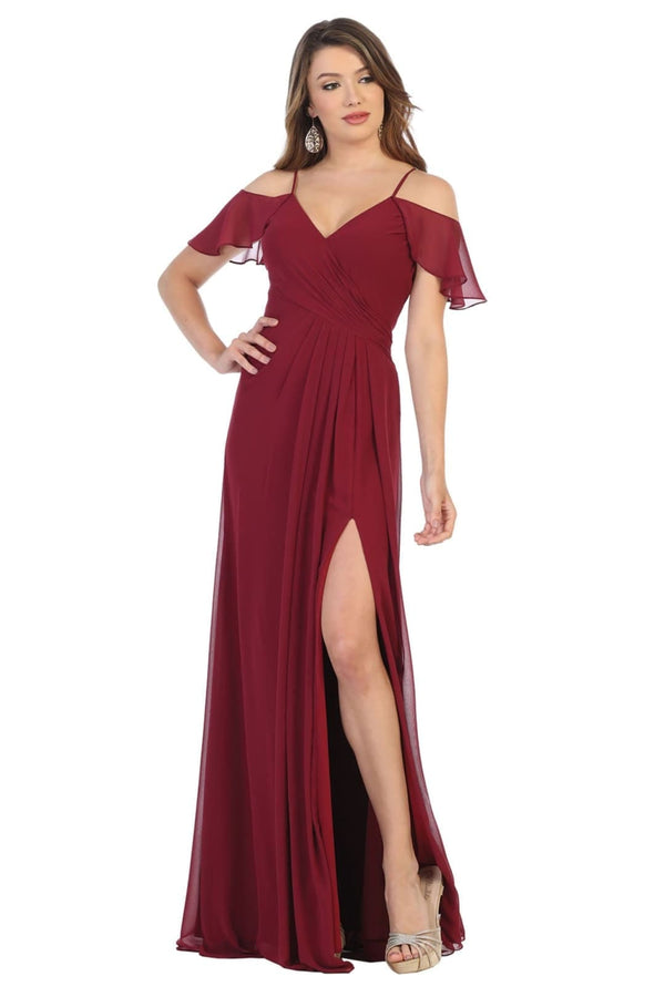 Western Dress For Women in BURGUNDY By May Queen MQ1732 - Burgundy / 4