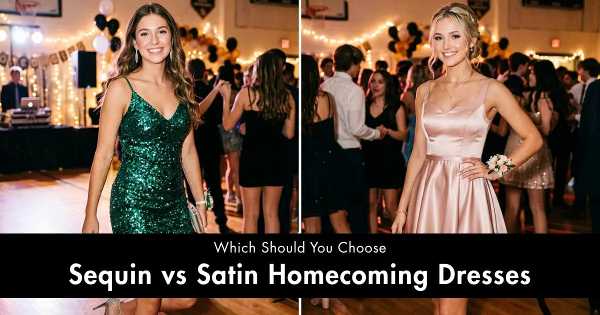 Sequin vs Satin Homecoming Dresses