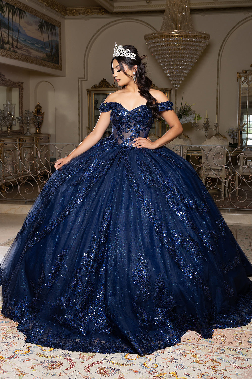 Navy Quinceanera Dresses